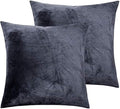 NTBAY Velvet Throw Pillow Covers, 18 x 18, Charcoal Grey by NTBAY