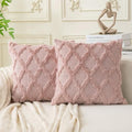 Set of 2 Soft Moroccan Throw Pillow Covers 20x20 Inch Plush Boho Decorative by Cozoomy