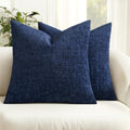 MIULEE Couch Pillow Covers Textured Chenille Home Decor 18x18 Navy Blue by MIULEE