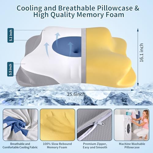 Cervical Pillow for Neck Pain Relief, Ergonomic Neck Pillow for Sleeping - Image 3
