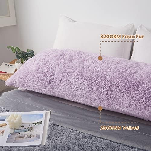 MEGO Luxury Fluffy Faux Fur Body Pillow Cover 20x54 - Image 5
