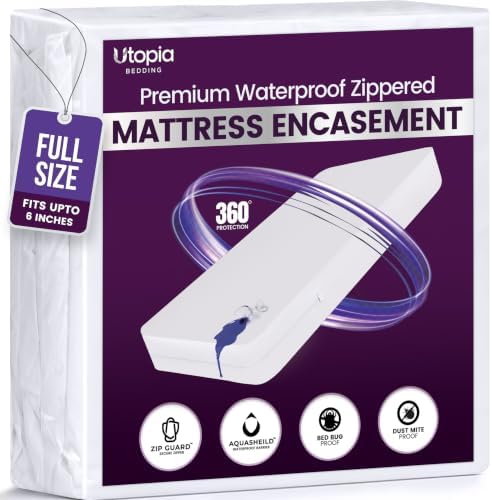 Waterproof Zippered Mattress Protector Full Size by UTOPIABEDDING