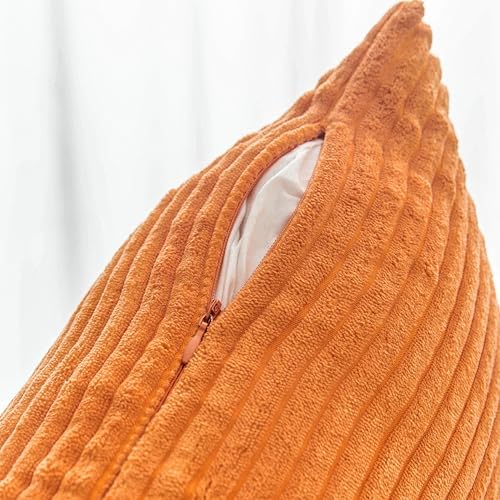 Home Brilliant Decorative Accent Burnt Orange Pillow Covers Summer Decoration - Image 4