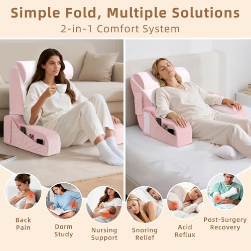 Foldable Reading Pillow for Sitting in Bed Adult - Image 2