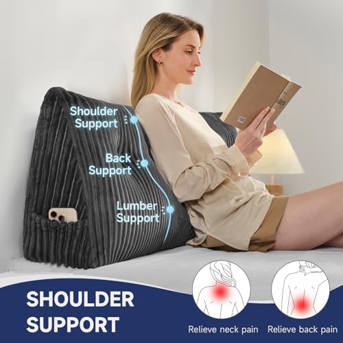 Z-hom Large Headboard Pillow Full, NO ROLL Pillow, Wedge Pillow Headboard - Image 2