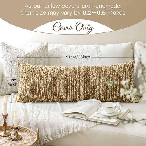 Artscope Lumbar Throw Pillow Cover 14x36 Super Thick Body Pillow Cover - Image 6