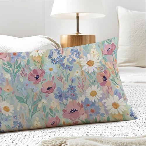 Spring Floral 20x54 Body Pillow Cover, Spring Home Room Decor, Pastel - Image 5