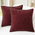CaliTime Decorative Couch Throw Pillow Covers 16 X 16 Inches Burgundy by CaliTime