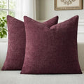 a moment Christmas Wine Red Chenille Throw Pillow Covers 22x22 Inch Pack of 2 by amoment