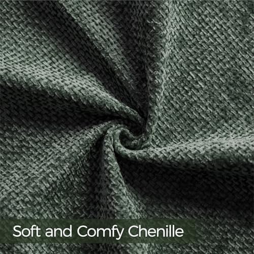 a moment Christmas Dark Green Chenille Throw Pillow Covers 22x22 Inch Pack of 2 - Image 6