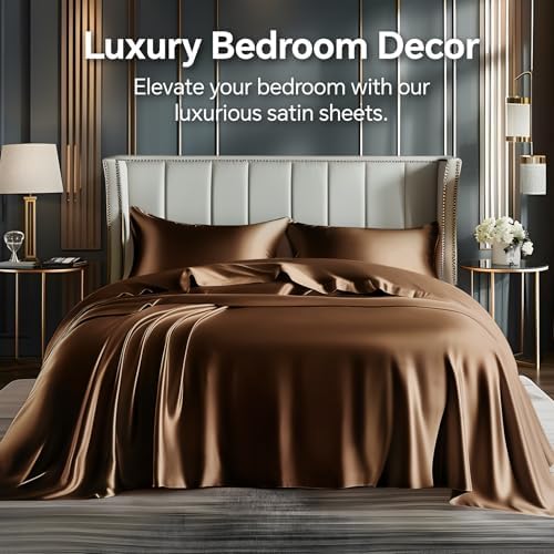 BEDELITE Satin Sheets Queen Size Bed Set, 4 Pieces - Image 2
