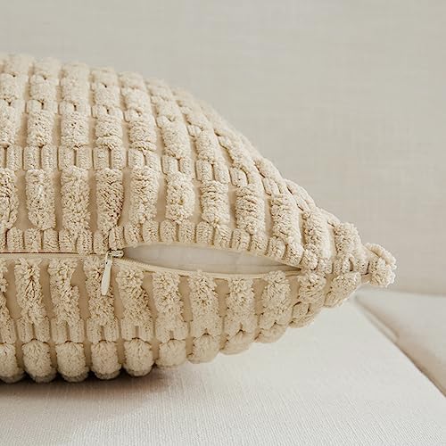 Fancy Homi Tan Lumbar Decorative Throw Pillow Covers 12x24 Inch - Image 3