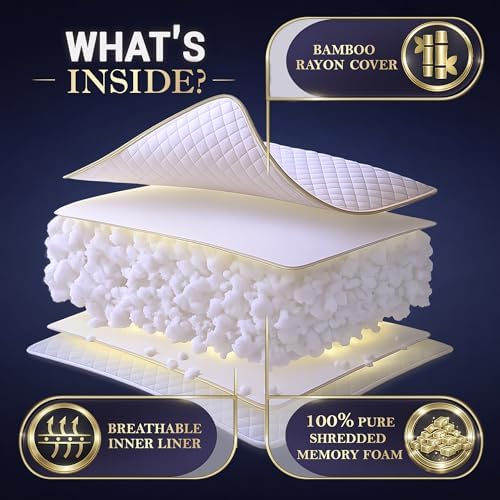 Royal Therapy King Shredded Memory Foam Bed Pillow – Adjustable Memory Foam - Image 5