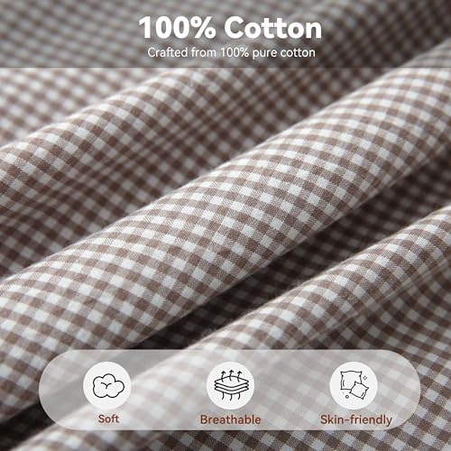 Gingham Pillow Shams 20x26, Ruffle Trim - Image 3