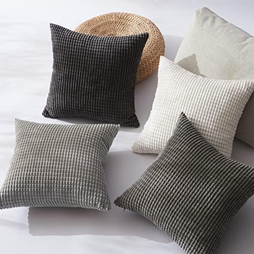 Topfinel Neutral Room Decor Throw Pillows Covers-Multi Gray Combo 20" x 20" Set - Image 4