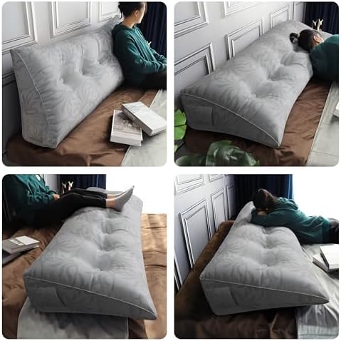 WOWMAX Headboard Pillow Triangular Bed Wedge Pillow - Image 4