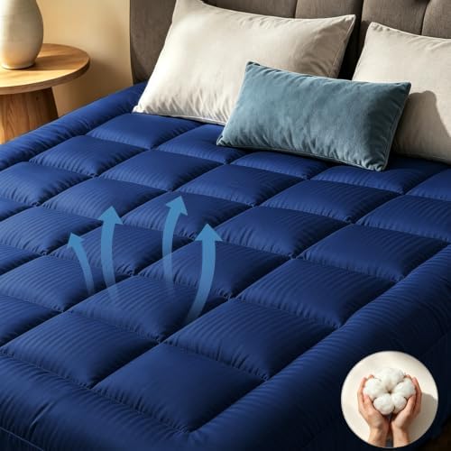 Mattress Topper Queen Size, Ultra Soft Cotton Pillow Top Mattress Pad by Vikase