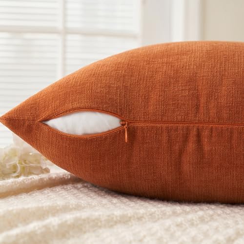 MIULEE Halloween Fall Burnt Orange Chenille Lumbar Pillow Covers - Image 3