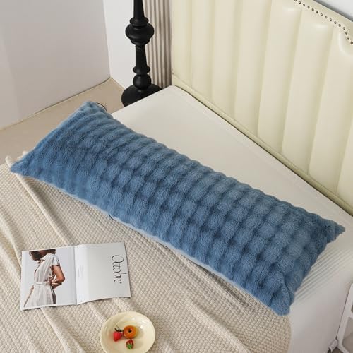 Fluffy Faux Fur Body Pillowcase, Luxury Bubble Waffle Carved Plush Long Size - Image 4