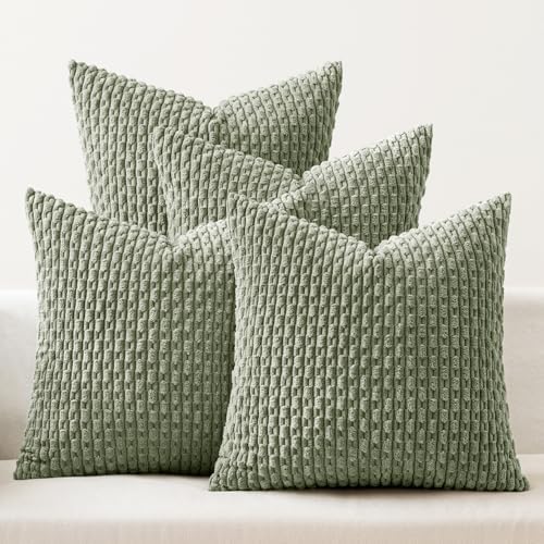 MIULEE Sage Green Decorative Throw Pillow Covers by MIULEE