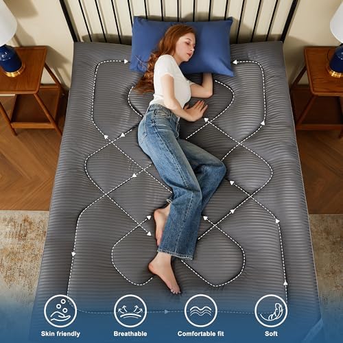 BEDLORE Twin Mattress Topper, Thick Pillow Top Bed Cover Soft Mattress Pad - Image 6