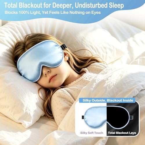 Kids Sleep Mask Eye Cover, Silk Sleeping Mask - Image 6