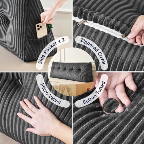 Z-hom Headboard Pillow, Wedge Backrest Cushion, Twin Size, ONE Roll Pillow - Image 4