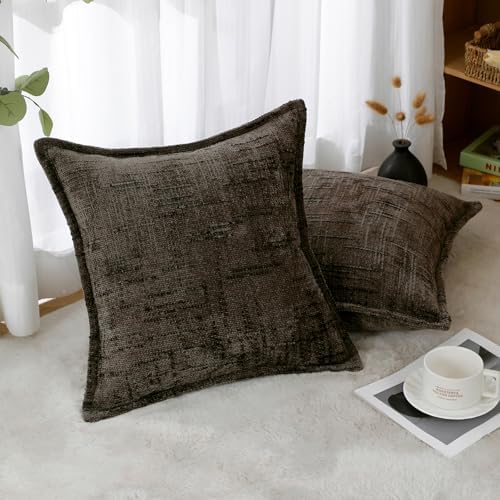 HPUK Chenille Throw Pillow Covers 18x18 Inch, Soft Woven Texture - Image 3
