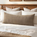 MIULEE Long Lumbar Throw Pillow Cover 14x36 Soft Linen Check Decorative by MIULEE