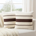 Fancy Homi Set of 2 Boho Brown Euro Decorative Throw Pillow Cover 26x26 Inch by Fancy+Homi