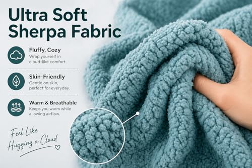 REAFORT Sherpa Euro Sham Cover 26"x26", Zipper Closure - Image 6