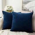 MIULEE Velvet Throw Pillow Covers 12x12 Inch Pack of 2 Dark Blue by MIULEE