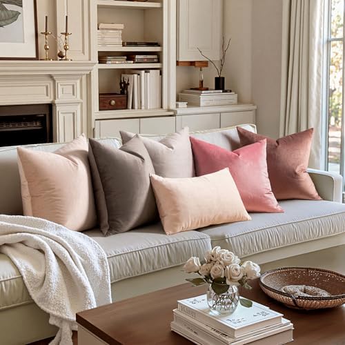 MIULEE Velvet Throw Pillow Covers 16x16 Inch Pack of 2 Bright Pink - Image 2
