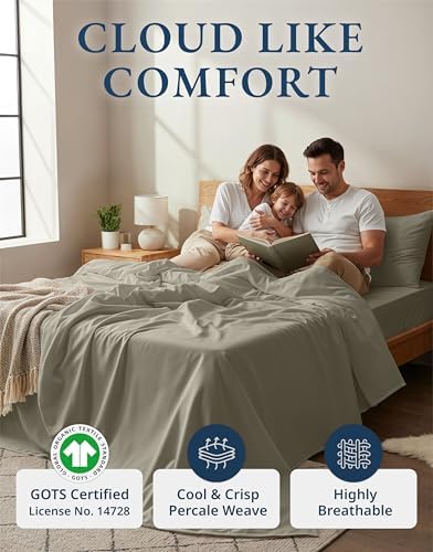 LANE LINEN Twin XL Sheets 100% Organic Cotton Percale Cooling Soft - Image 2