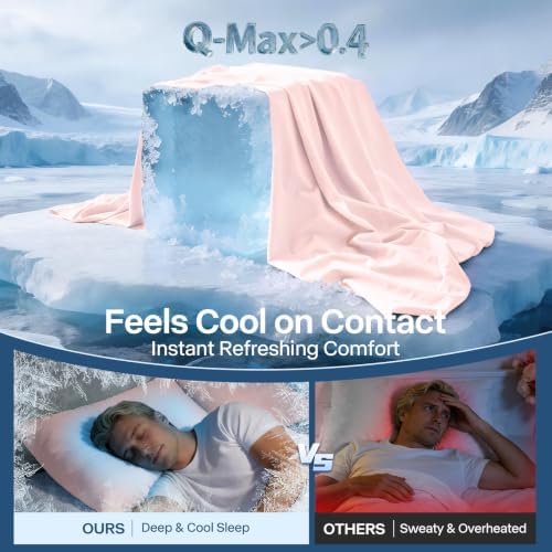 Luxury Cooling Pillowcases Queen Size 2 Pack, Q-Max>0.4 Cool Touch - Image 2
