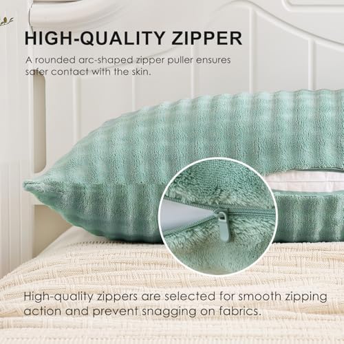 SOCHOW Decorative Body Pillow Cover 20x54 Inches, 1 Pack, Sage Green - Image 4