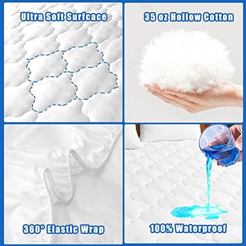 Waterproof Mattress Protector Twin Size, Breathable, Hollow Cotton Alternative - Image 3