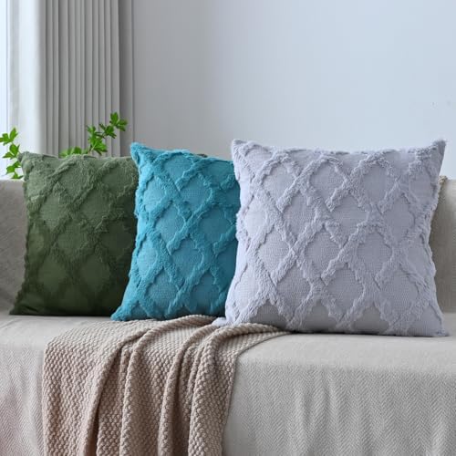 Set of 2 Soft Moroccan Throw Pillow Covers 16x16 Inch Plush Boho Decorative - Image 5