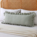 Gingham Lumbar Pillow Cover, Sage Green, 36x14 Inch, 1 Pack by Jilboo