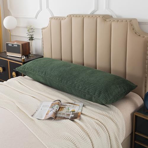 Pack of 1 Corduroy Soft Soild Body Pillow Covers Set Sofa Bedroom - Image 3