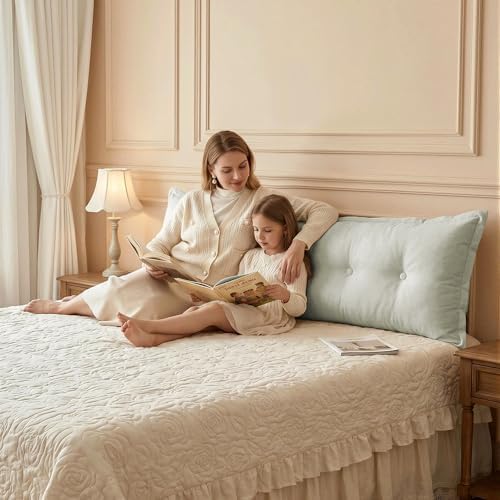 WOWMAX Headboard Pillow Queen Bolster Reading Pillow - Image 3