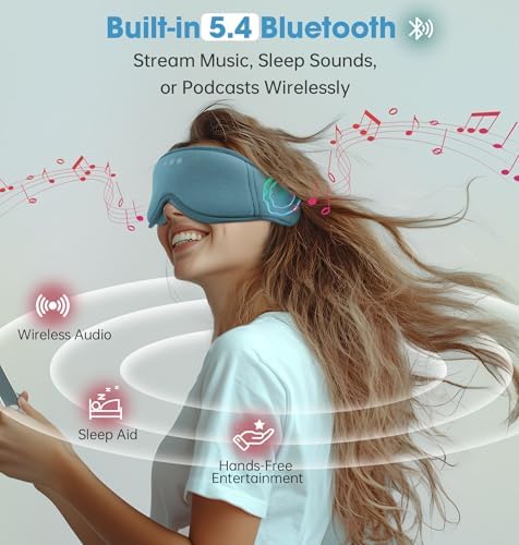 BambooCotton 3D Bluetooth Sleep Mask, LC-dolida 2025 New Sleep Headphones - Image 3