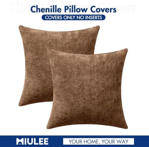 MIULEE Decorative Couch Throw Pillow Covers 22x22 in Golden Brown 2 Pack - Image 7