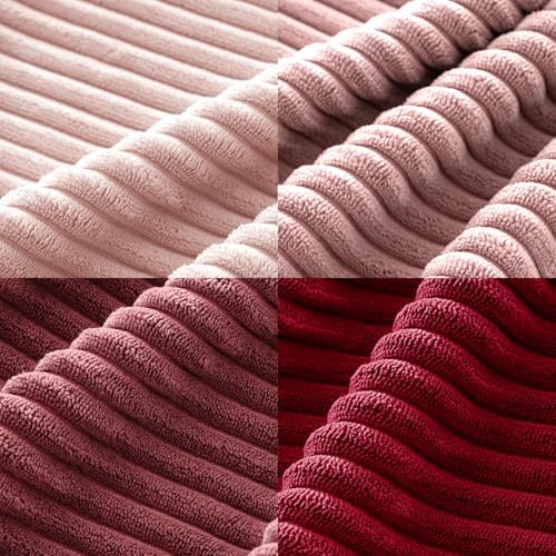 MIULEE Soft Corduroy Decorative Throw Pillow Covers Pink Series 18x18 - Image 6