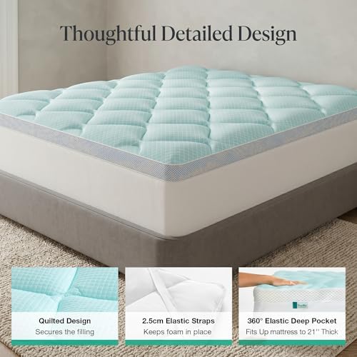 Novilla 3 Inch Dual Layer Cooling Gel Memory Foam Mattress Topper Twin Size - Image 7