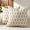 Farmhouse Floral Pillow Covers 22x22 Set of 2, Country Botanical Throw Pillow by DKwizme