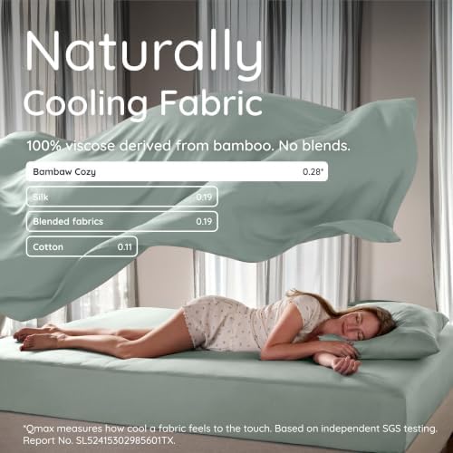 Bambaw 100% Viscose Derived from Bamboo Sheets Queen Size Deep Pocket Set – - Image 4