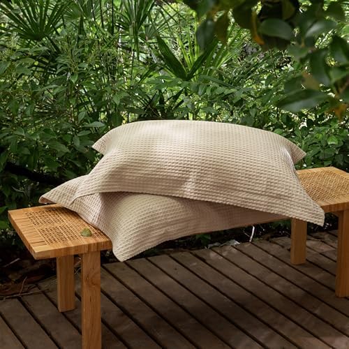 CHUFFED 100% Cotton Waffle Weave Pillowcases 2 Pack King Size, 20x36 Inches - Image 7
