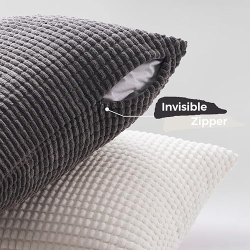 Topfinel 4 Packs Grey Decorative Throw Pillow Covers 24x24 Inch - Image 5