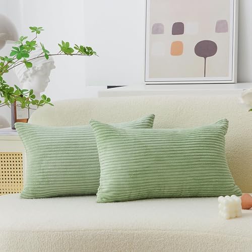 Home Brilliant Sage Green Rectangle Summer Pillow Covers 12x20 Lumbar Pillow by HomeBrilliant